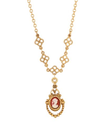 Ожерелье с камеей 2028 Carnelian Resin Y