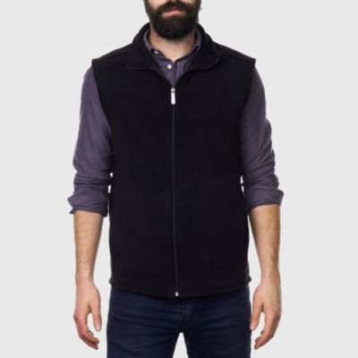 Alpine Swiss Mens Full Zip Up Fleece Vest Lightweight Warm Sleeveless Jacket