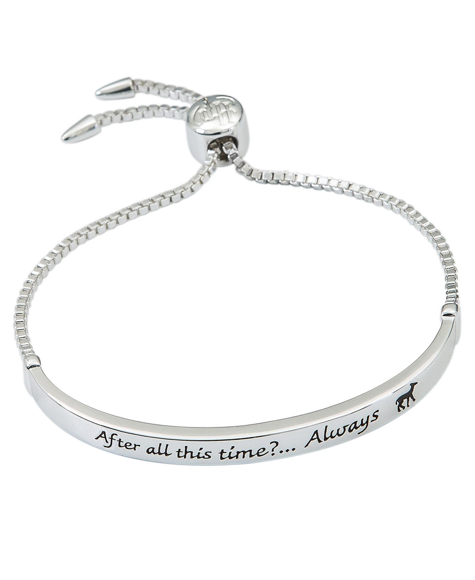 Harry Potter Браслет Lariat Snape's Love Always, серебристое напыление - 8.5"