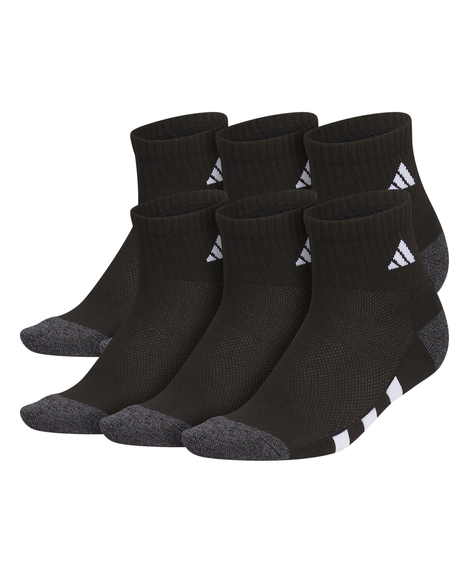 adidas Boys Youth Athletic Cushioned Quarter Socks, Pack of 6