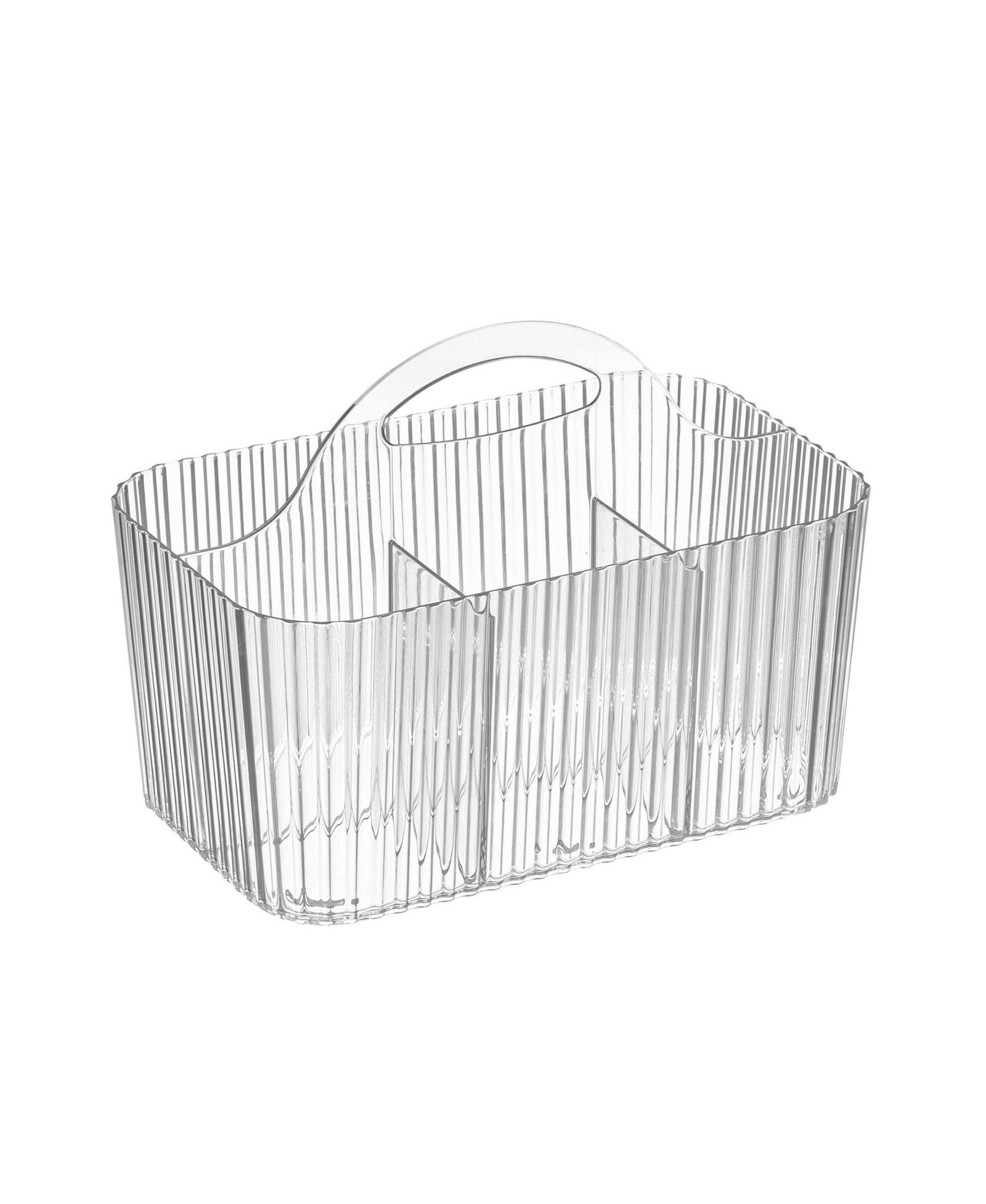 Органайзер mDesign 4-Section Fluted Storage Caddy с ручкой - Sand Brown