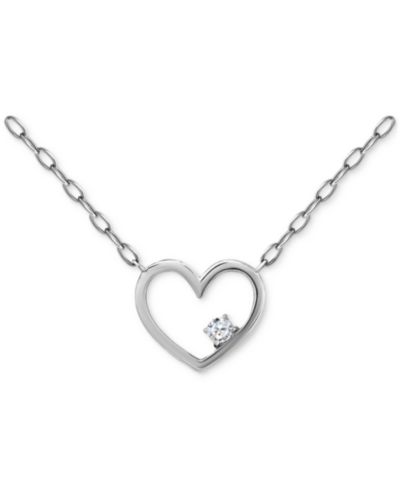 Подвеска-кулон Giani Bernini Cubic Zirconia Accent Open Heart Sterling Silver