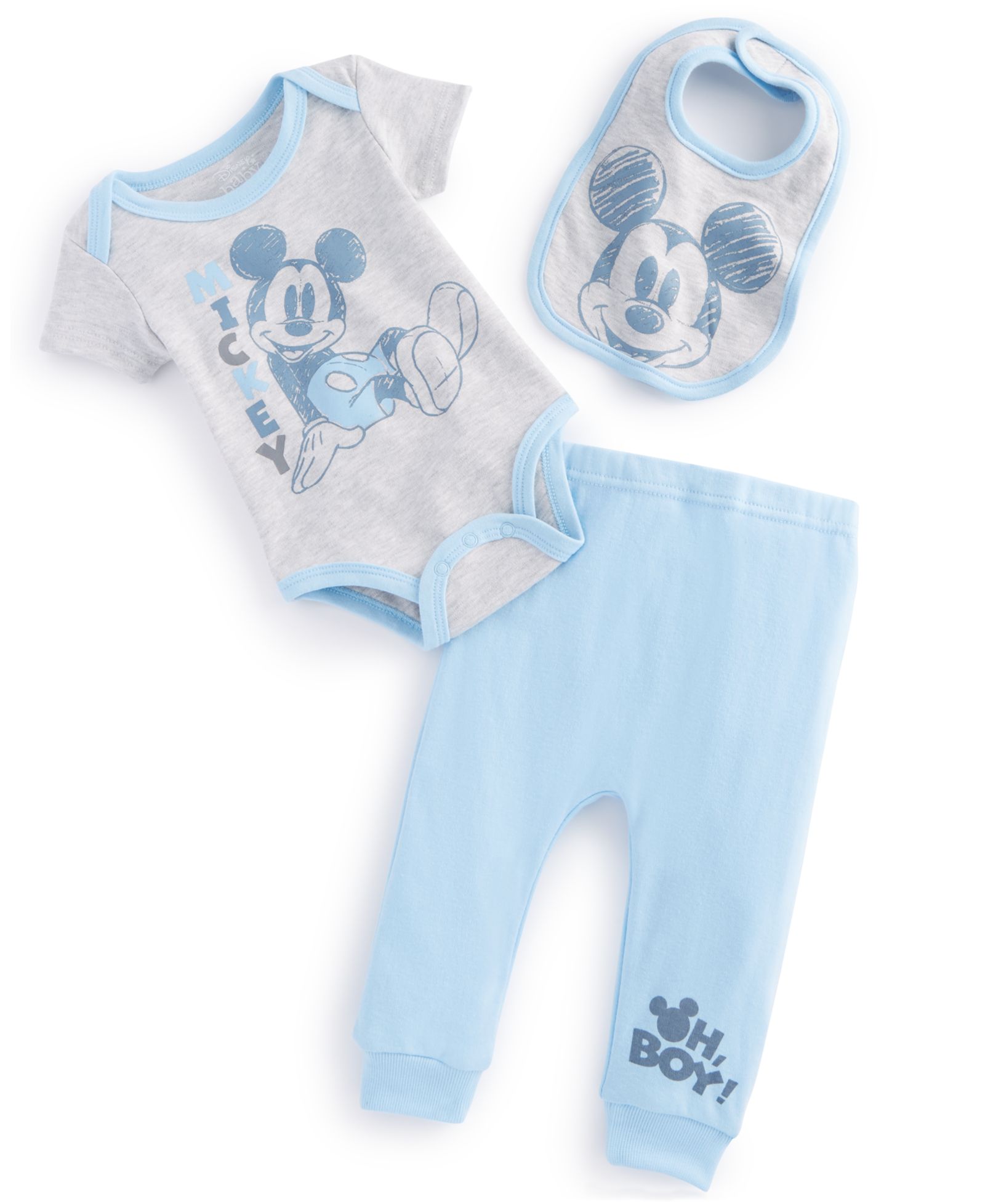 Disney Baby набор: нагрудник, боди и брюки Mickey Mouse 3 Piece Set