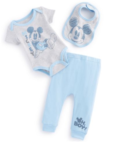 Disney Baby набор: нагрудник, боди и брюки Mickey Mouse 3 Piece Set