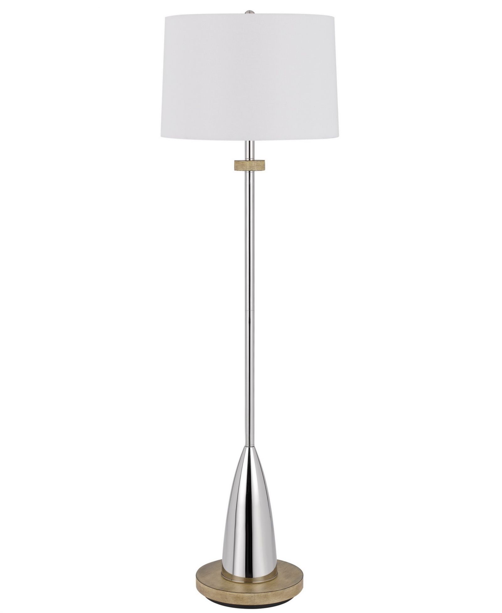 61" Height Metal Floor Lamp with Wood Accents
