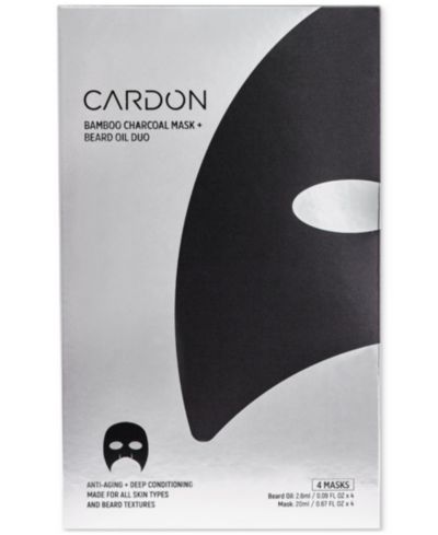 Cardon Bamboo Charcoal Mask + Beard Oil, 4-Pk.