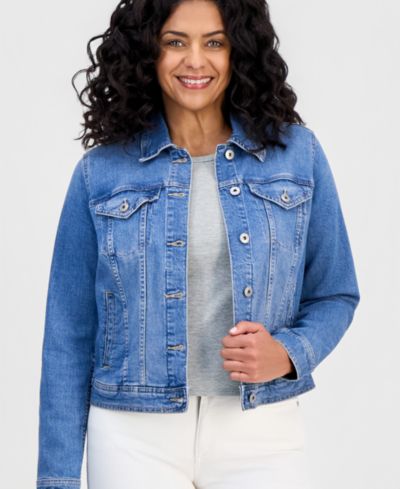 Style & Co Petite Classic Denim Trucker Jacket, Created for Macy's