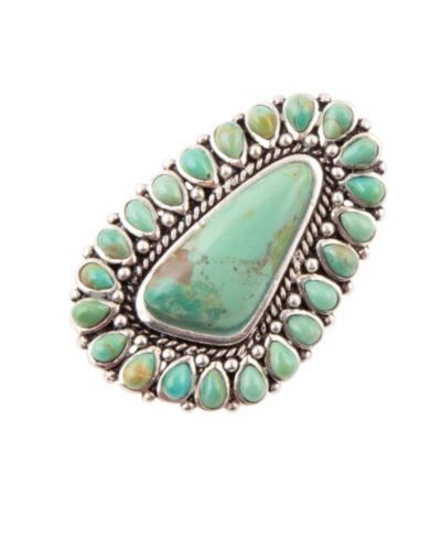 Абстрактное кольцо Barse Sedona Genuine Turquoise Band