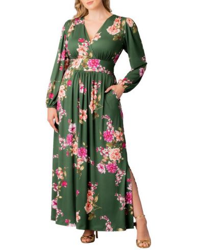 Green floral print
