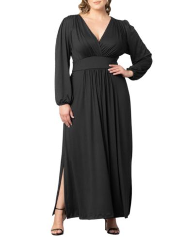 Kiyonna Plus Size Kelsey Long Sleeve Maxi Dress