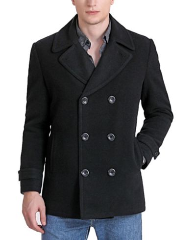 Landing Leathers Men Wool Blend Pea Coat