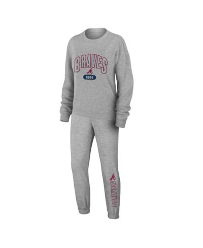 Women's WEAR by Erin Andrews Gray Atlanta Braves Knitted Lounge Set