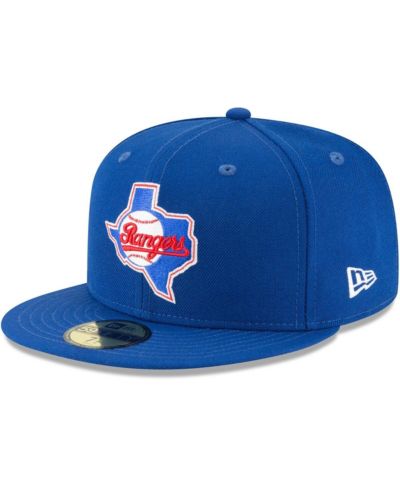 Мужская кепка New Era Blue Texas Rangers Cooperstown Collection Wool 59FIFTY Fitted