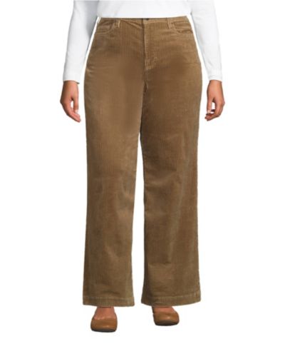 Lands' End Women's High Rise Wide Leg Corduroy Pants