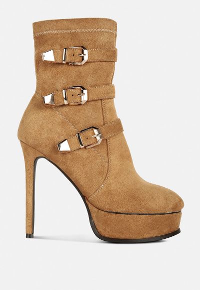 BEAUX Womens High Platform Stiletto Ankle Boots