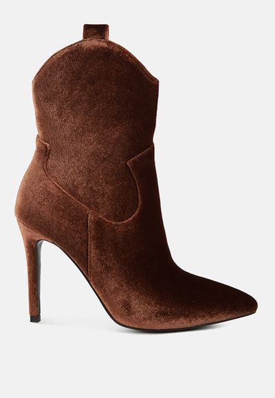 NAT-LOVE Womens Velvet Cow Girl ankle boot