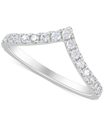 Кольцо Chevron Band (1/2 ct. t.w.) с сертификатом IGI из белого или желтого золота 14k