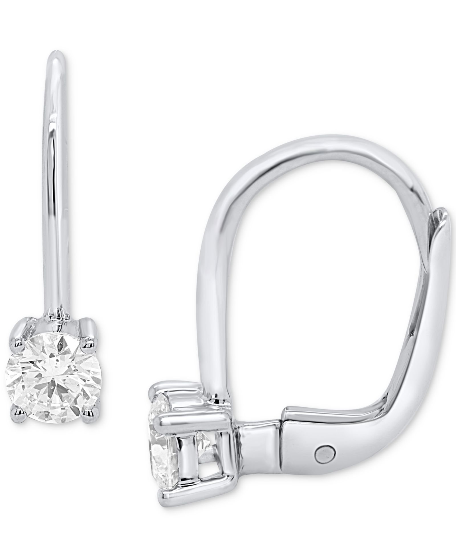 Серьги Forever Grown Diamonds Lab Grown Diamond Leverback в Sterling Silver или 14K Gold-Plated Sterling Silver