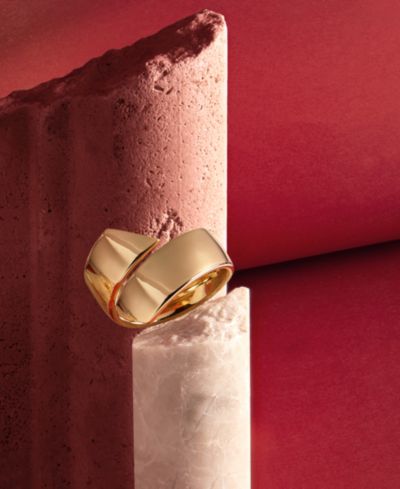 Кольцо Italian Gold Bypass из желтого и белого золота 14k