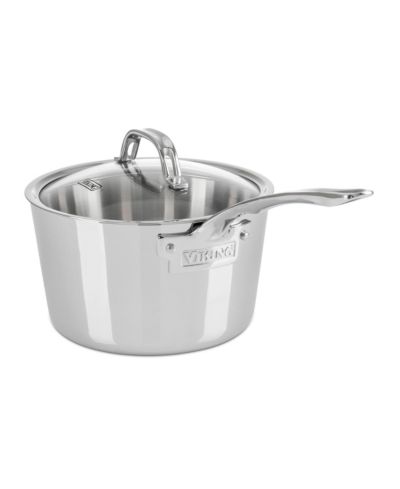 Viking Contemporary Stainless Steel 3-Ply 5.2-Quart Dutch Oven with Glass Lid