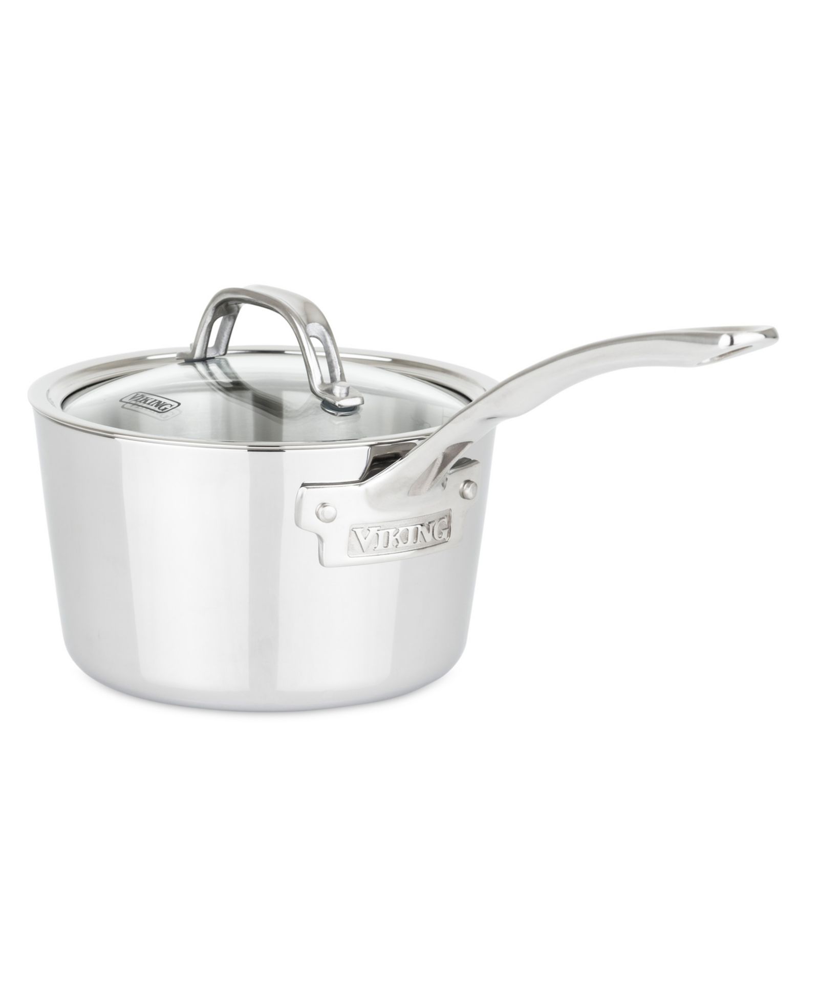 Сотейник Viking Contemporary 3-Ply Stainless Steel с крышкой из стекла, 2.4-Quart
