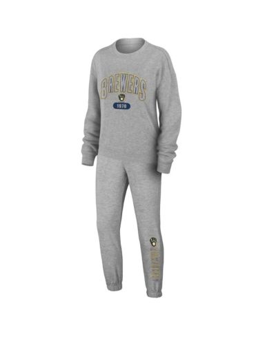 Женский комплект для отдыха WEAR by Erin Andrews Gray Milwaukee Brewers вязаный