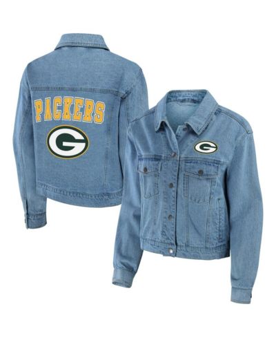 Women's WEAR by Erin Andrews Green Bay Packers Full-Snap Denim Jacket