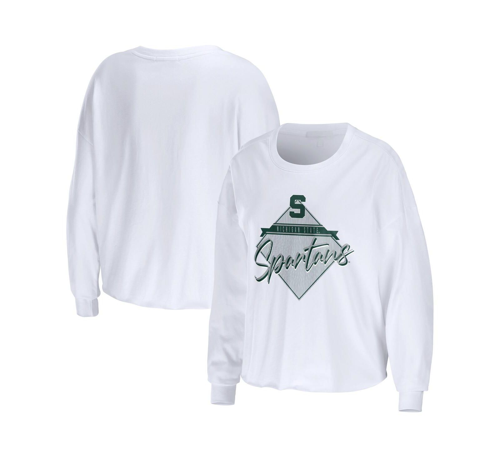 Женская укороченная футболка WEAR by Erin Andrews Michigan State Spartans, белая