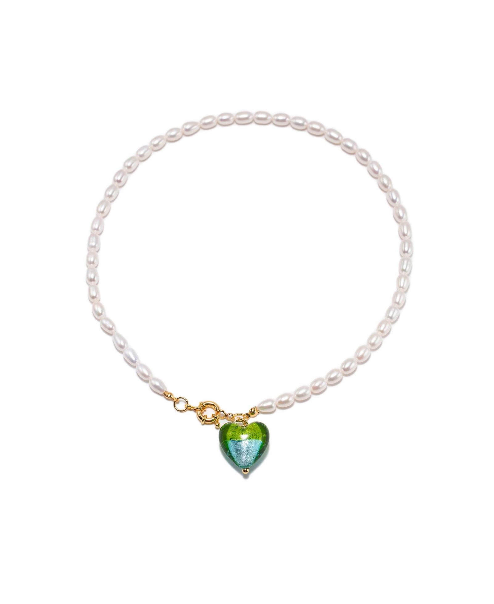 Classicharms Ожерелье с подвеской Esmee Peacock Murano Heart Pearl
