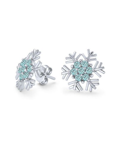 Bling Jewelry серьги-гвоздики со снежинкой из стерлингового серебра 925