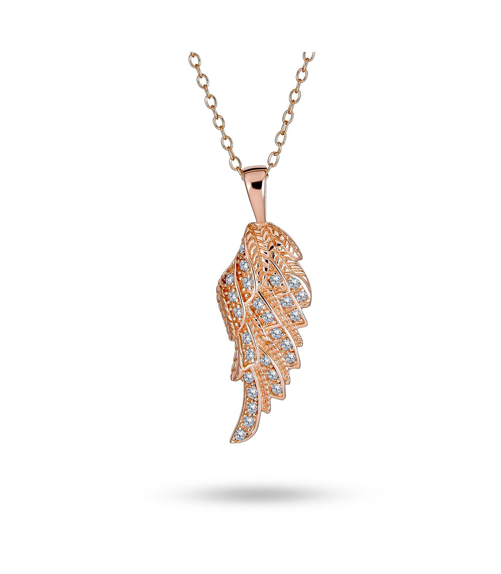 Подвеска Bling Jewelry Religious Spiritual CZ Pave Accent Feather Guardian Angel Wing Sterling