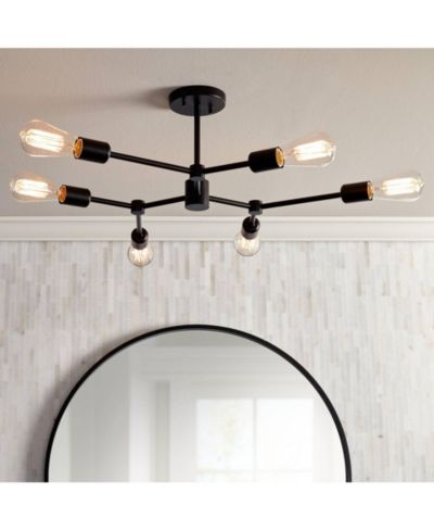 Потолочный светильник Possini Euro Design Marco, промышленный стиль, черный, 6 ламп