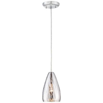 Современный подвесной светильник Possini Euro Design Chrome Vacuum Plated Crackle Glass 5" Wide Modern Light Mini Pendant
