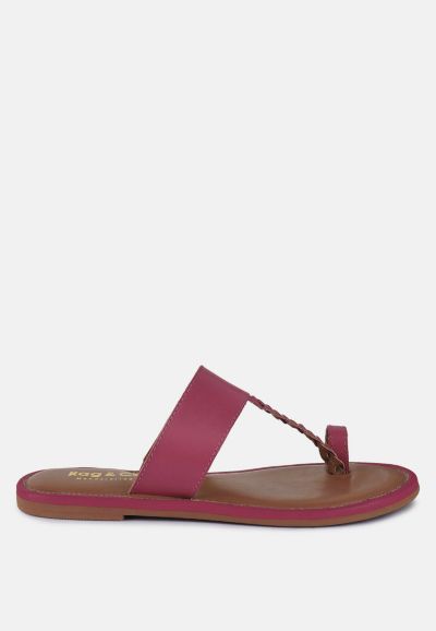 HARRIS Womens Toe Ring Braided Slip On flats