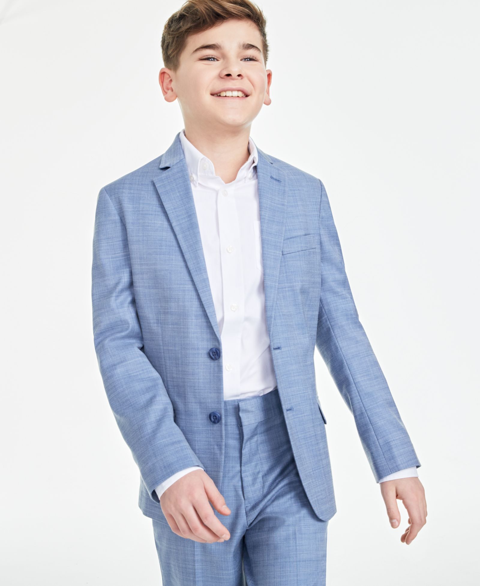 Tommy Hilfiger Boys' 8-20 Modern-Fit Stretch Sharkskin Suit Jacket
