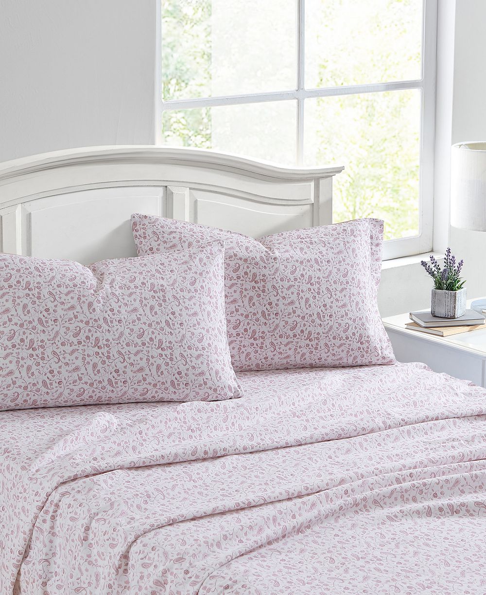 Комплект из 4 простыней Laura Ashley Paisley Prance Cotton Flannel, Queen