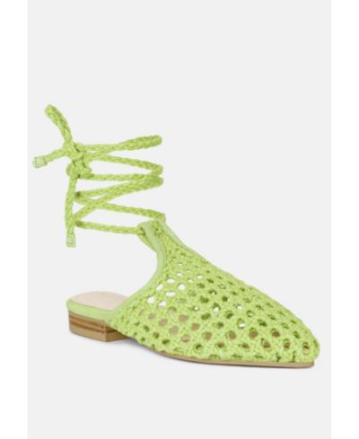 Женские трикотажные мюли TUTSI Handwoven Honeycomb Tie Up Flat
