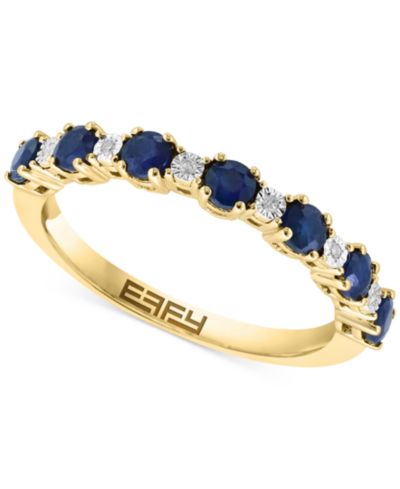 EFFY® Sapphire (1/2 ct. t.w.) & Diamond Accent Stack Ring in Gold-Plated Sterling Silver (Also available in Ruby and Emerald)