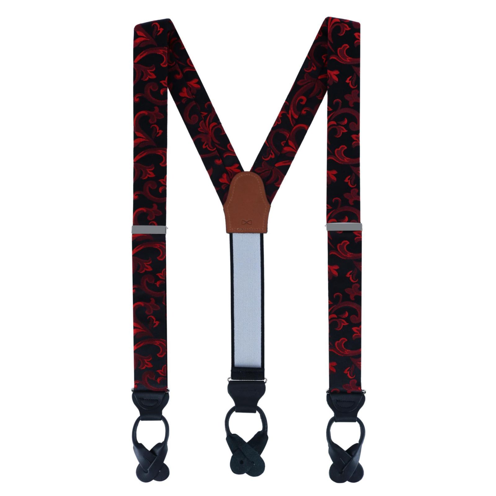 TRAFALGAR Men's Christian the Romantic Brocade Silk Button End Suspenders
