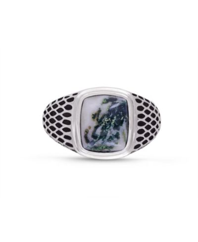 Мужское перстень-печатка LuvMyJewelry из стерлингового серебра с камнем денítico денítico в черном родии