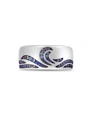 Мужское кольцо LuvMyJewelry Surf Up Design из стерлингового серебра с сапфиром и топазом