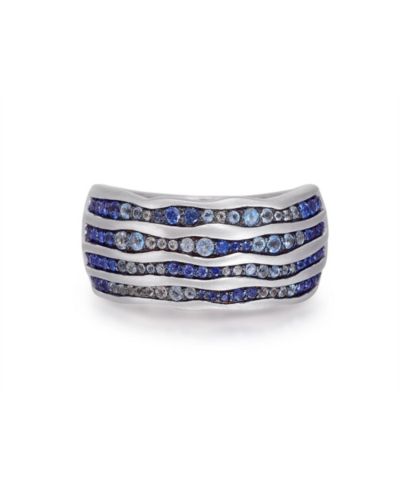 LuvMyJewelry Maverick кольцо с синим сапфиром и топазом из стерлингового серебра