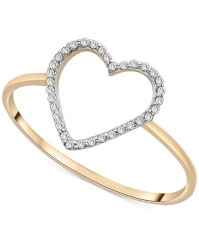 Кольцо Wrapped™ Diamond Open Heart (1/20 ct. t.w.) в 10k Gold