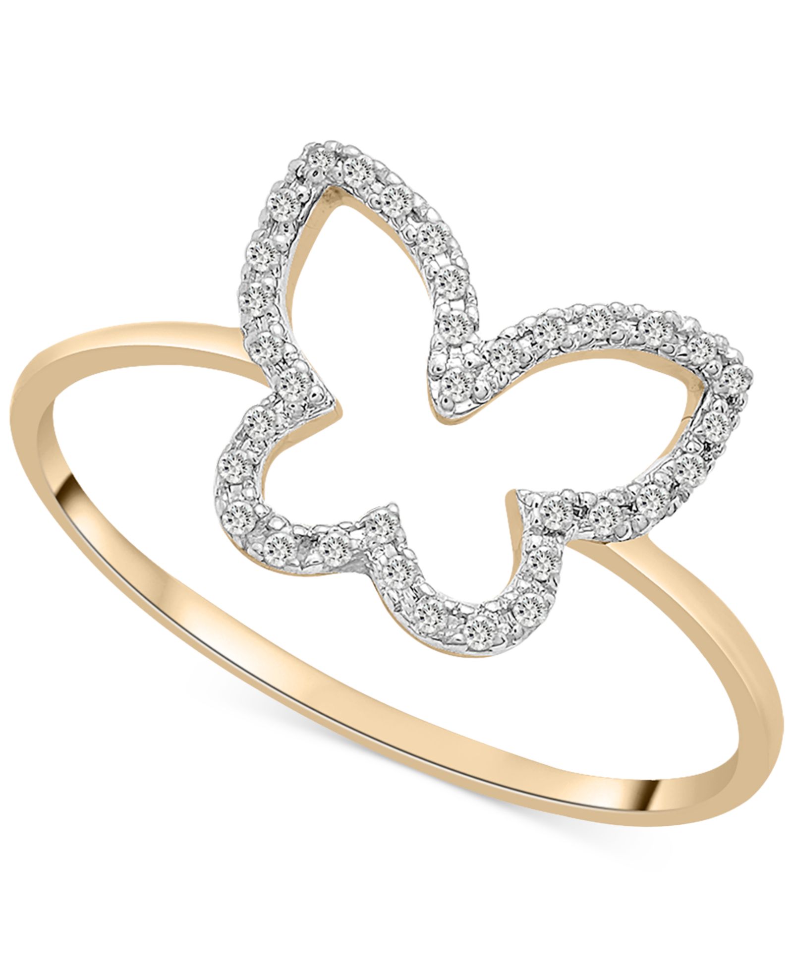 Кольцо Wrapped™ Diamond Butterfly Openwork (1/20 ct. t.w.) из 10k Gold