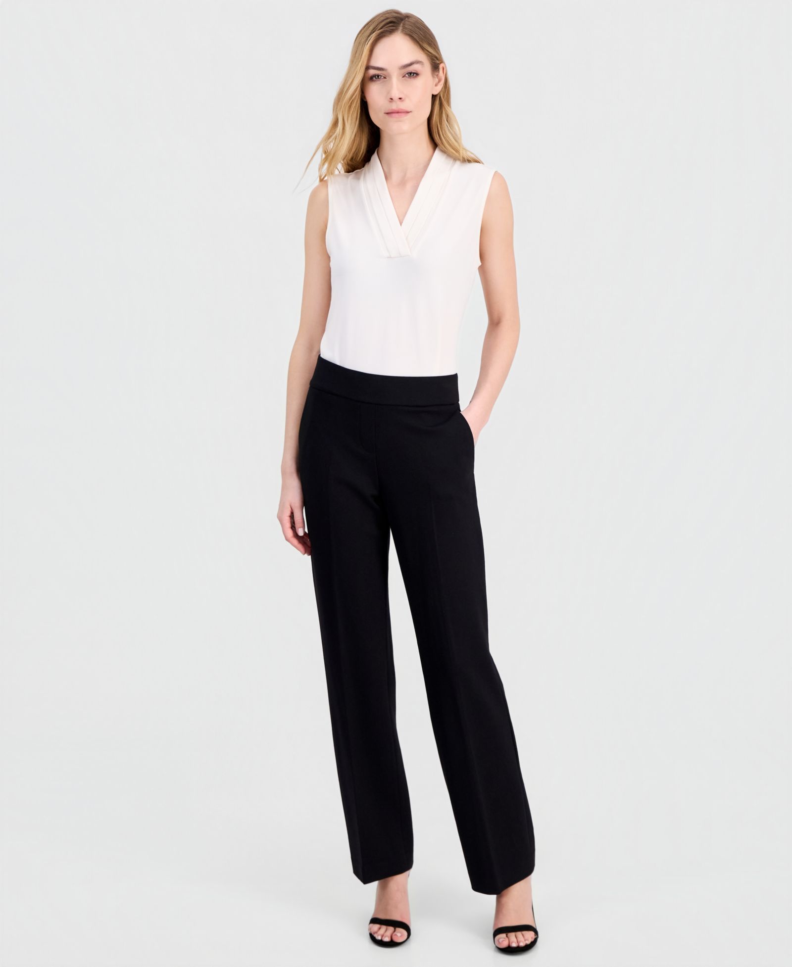 Женские брюки Anne Klein Compression Mid-Rise Pull-On Slash-Pocket