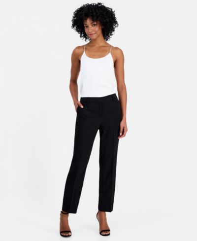 Женские брюки Anne Klein Crepe Grace Mid-Rise Straight-Leg Ankle