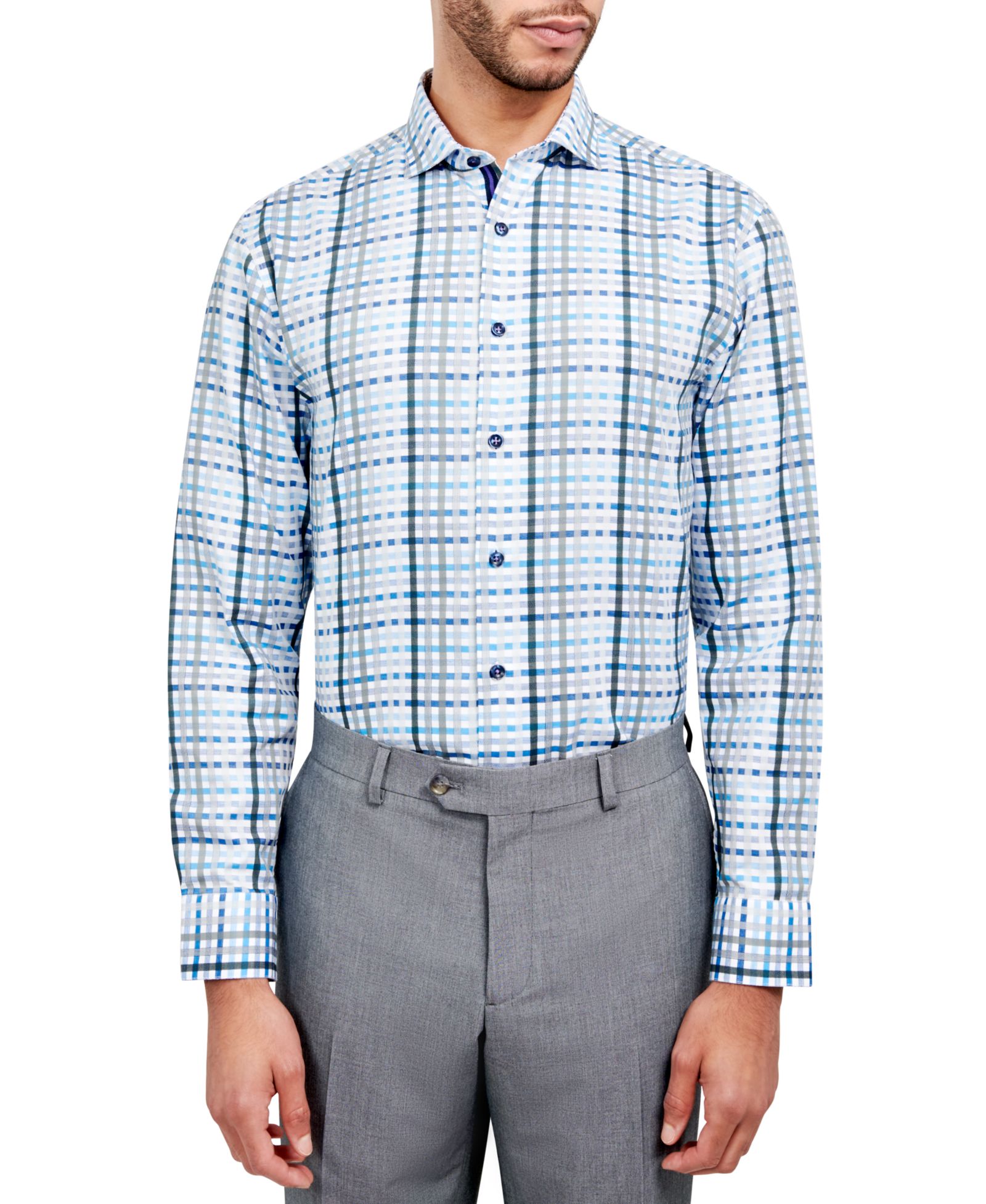 Мужская рубашка в клетку Dobby Regular-Fit от Michelsons of London