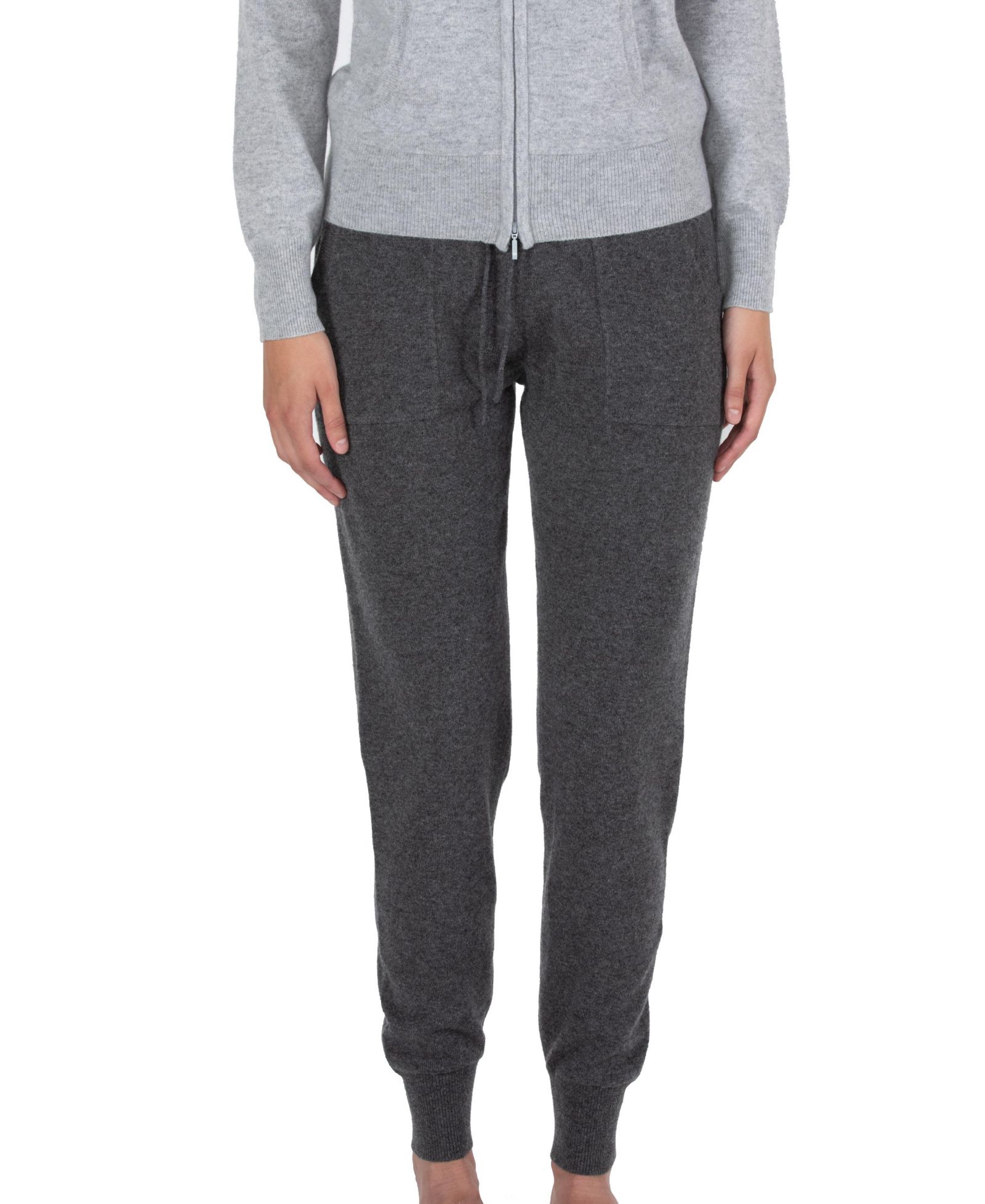 JENNIE LIU Women's 100% Pure Cashmere Knitted Jogger Pants