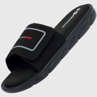 Alpine Swiss Men's Gabe Cloud Slide Sandals For Men Shock-Absorbing Foam Insole With Arch Support Adjustable Strap Waterproof Anti-Slip Recovery Slides