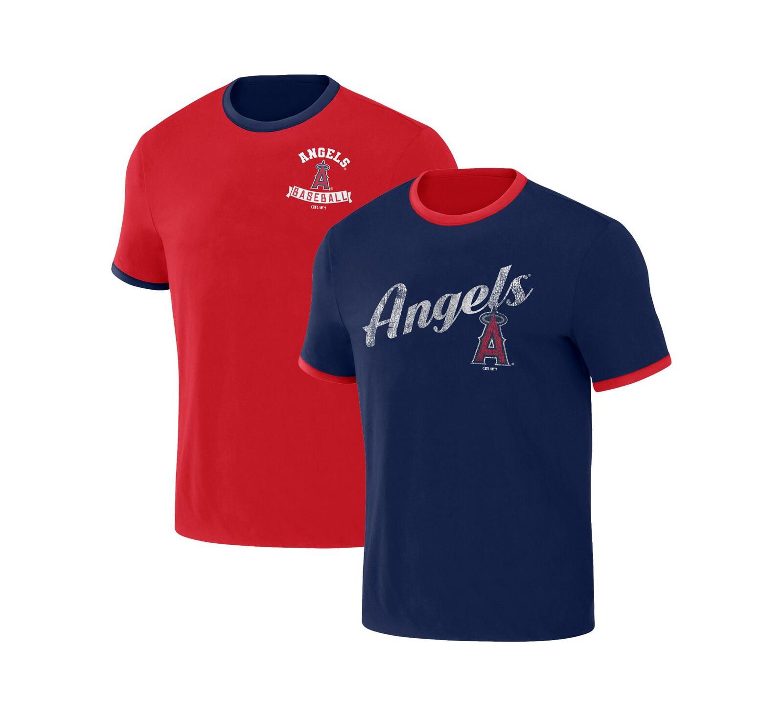 Мужская двусторонняя футболка Darius Rucker Collection by Fanatics Los Angeles Angels, красная и темно-синяя